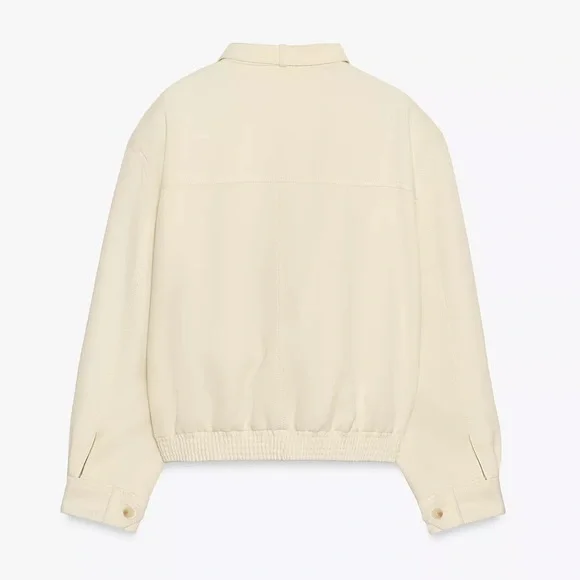 ZARA Ecru Button Up Light Jacket S NWT, lined - Picture 6 of 15